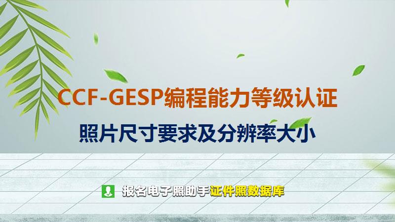 CCF-GESP编程能力等级认证尺寸大小和照片要求