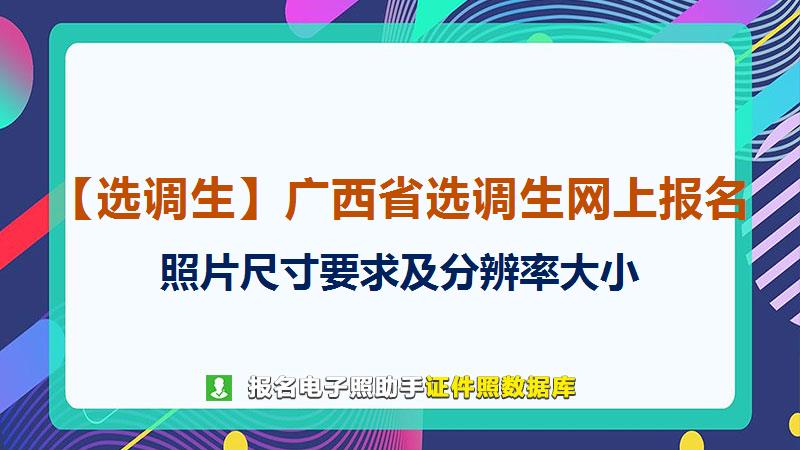 【选调生】广西选调生网上报名尺寸大小和照片要求