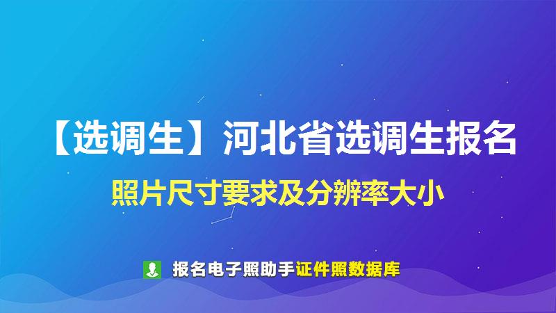 【选调生】河北省选调生报名尺寸大小和照片要求
