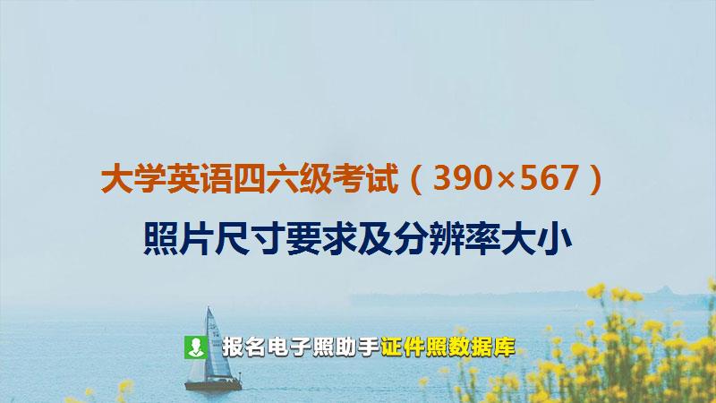 大学英语四六级考试（390×567）尺寸大小和照片要求