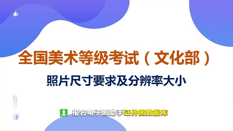 全国美术等级考试（文化部）尺寸大小和照片要求