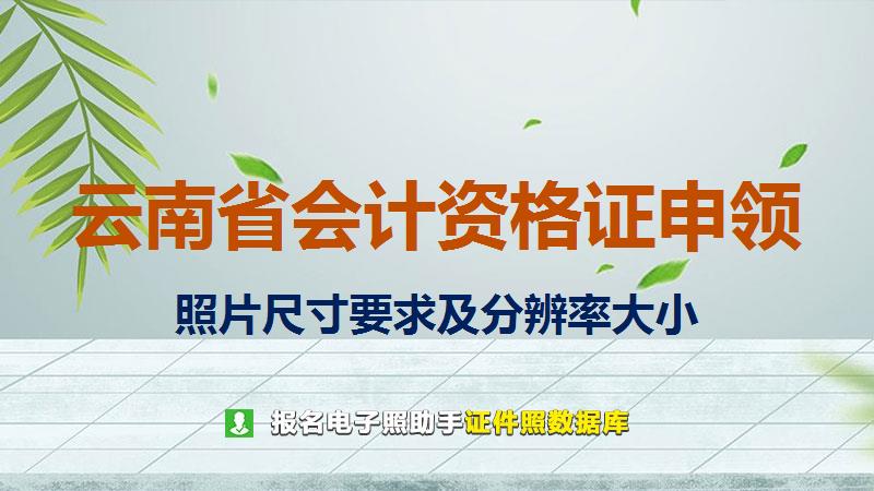 云南省会计资格证申领尺寸大小和照片要求